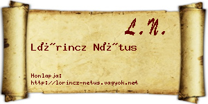 Lőrincz Nétus névjegykártya