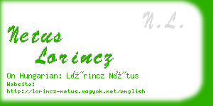 netus lorincz business card